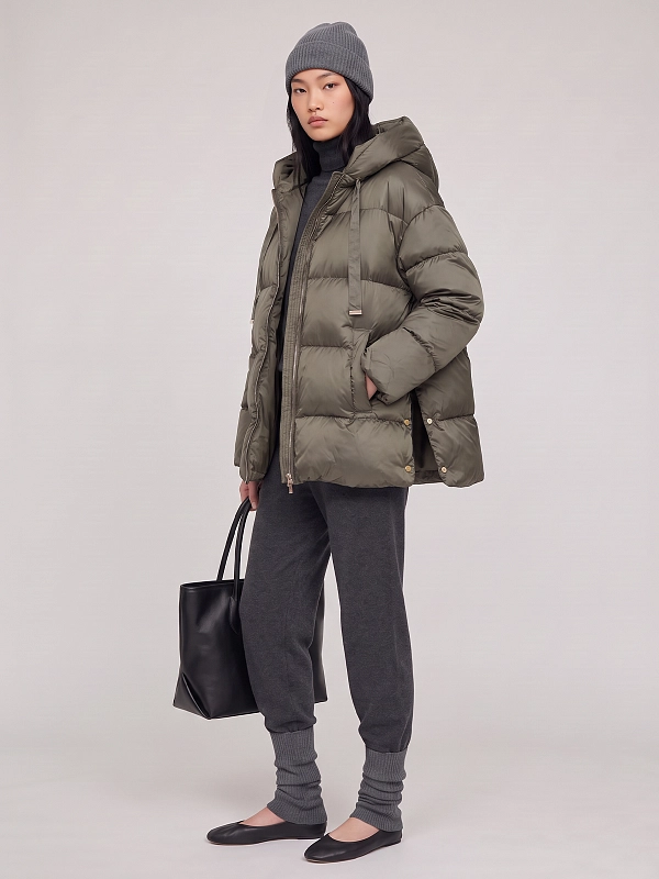 пуховик короткий Max Mara MTCNERINE цвет зеленый