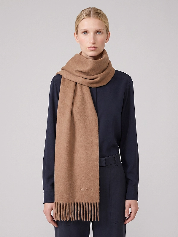 шарф Max Mara MXAFRAGORE цвет коричневый
