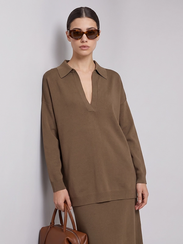 поло Max Mara MXMALPINO цвет коричневый
