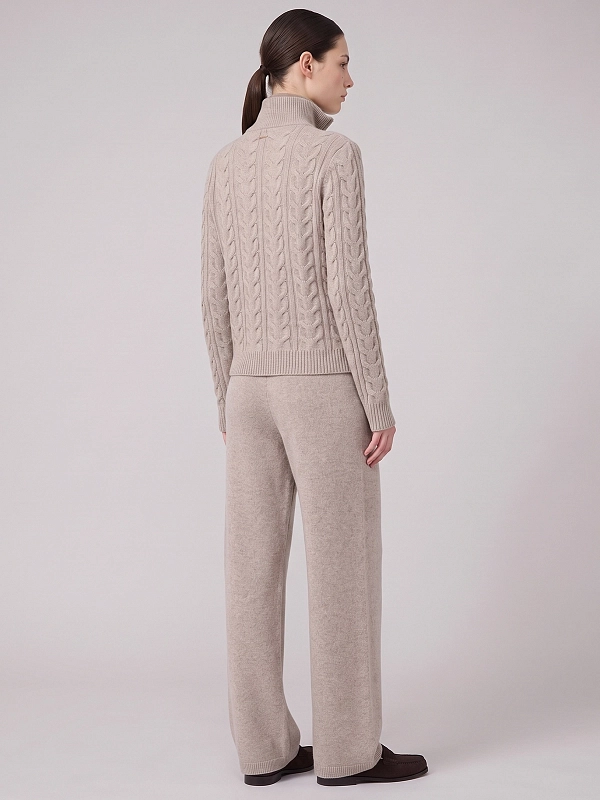 брюки трикотажные Max Mara MXMFIABE цвет бежевый