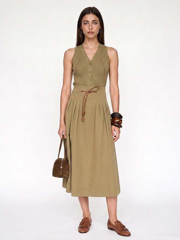жилет трикотажный Max Mara MXMFIORIRE цвет хаки