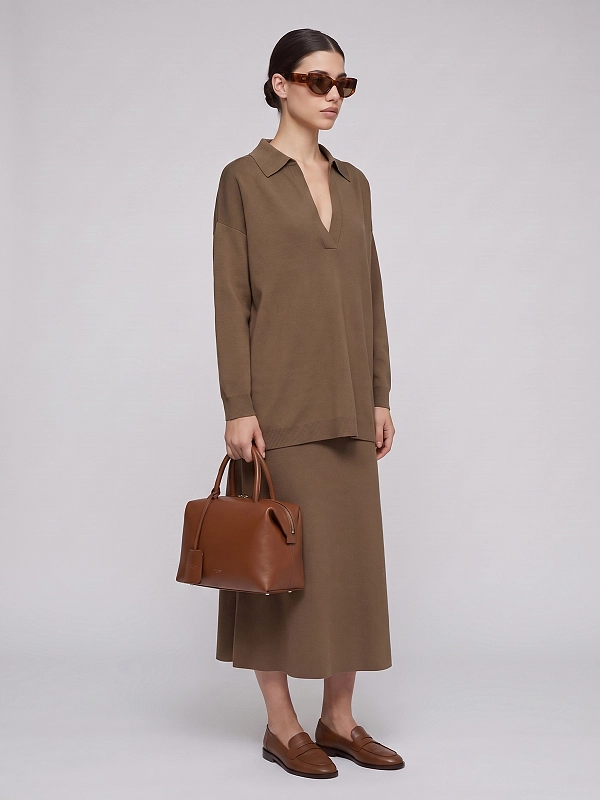 юбка трикотажная Max Mara MXMFUGGITO цвет коричневый