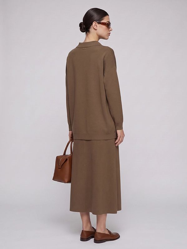 юбка трикотажная Max Mara MXMFUGGITO цвет коричневый