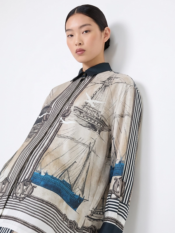 блузка Max Mara MXMTEGLIA цвет синий