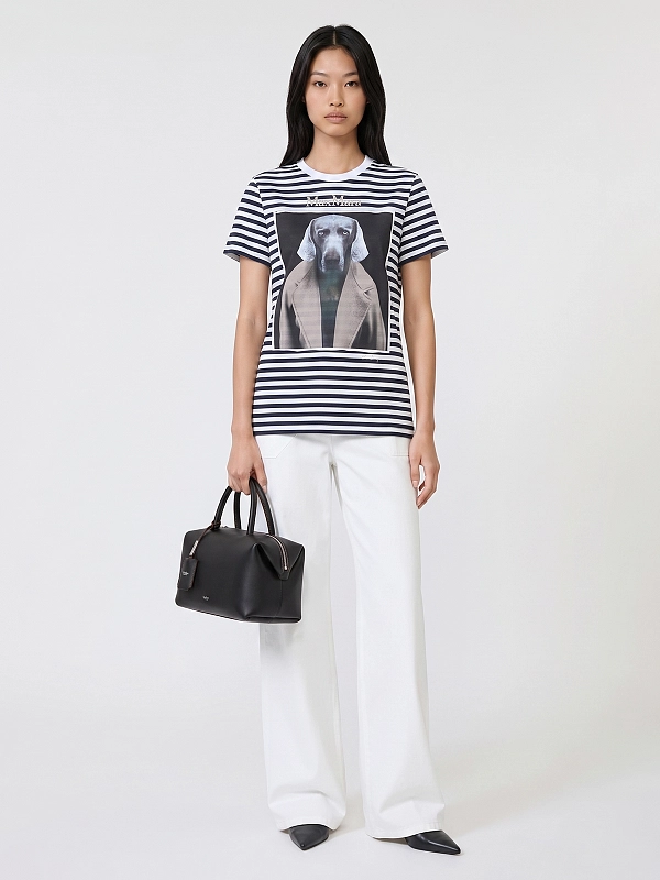 футболка Max Mara MXMZELANTE цвет белый, синий, полоска