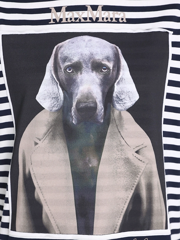 футболка Max Mara MXMZELANTE цвет белый, синий, полоска