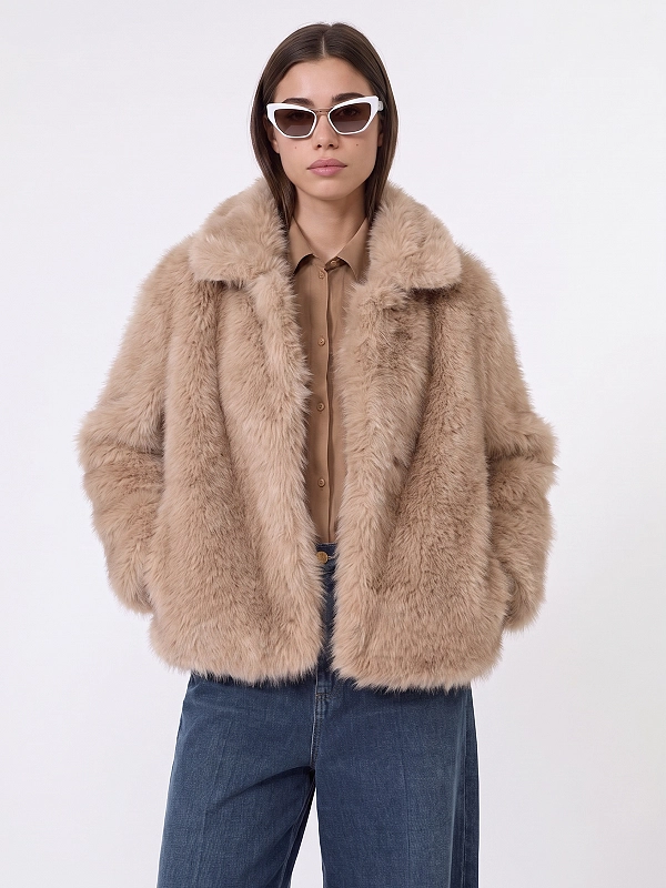 шуба Max Mara SMMALCE цвет бежевый