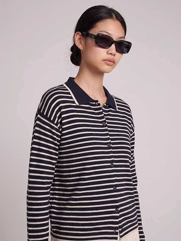 кардиган Max Mara SMMCHIARA цвет синий полоска