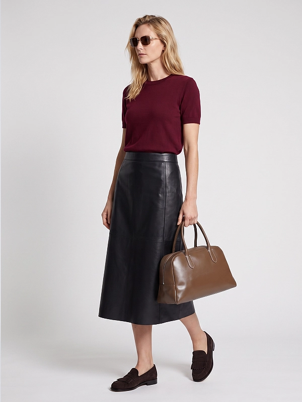 юбка эко Max Mara SMMCRISMA цвет темно-синий