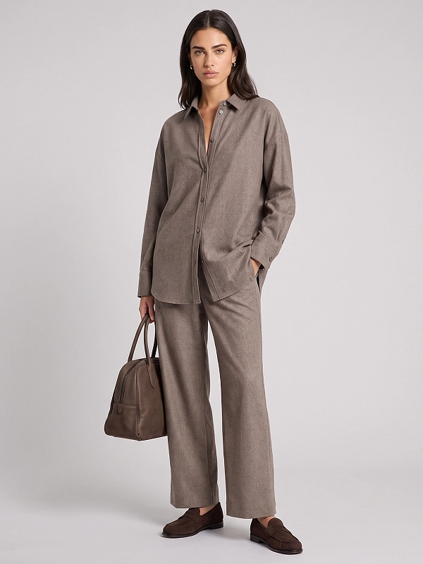 рубашка Max Mara SMMETEREO цвет светло-коричневый