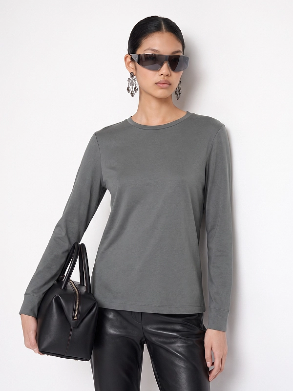 лонгслив Max Mara SMMFUMETTO цвет темно-серый