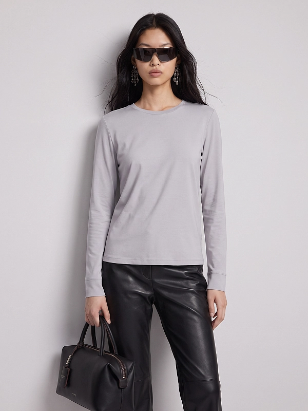 лонгслив Max Mara SMMFUMETTO цвет светло-серый