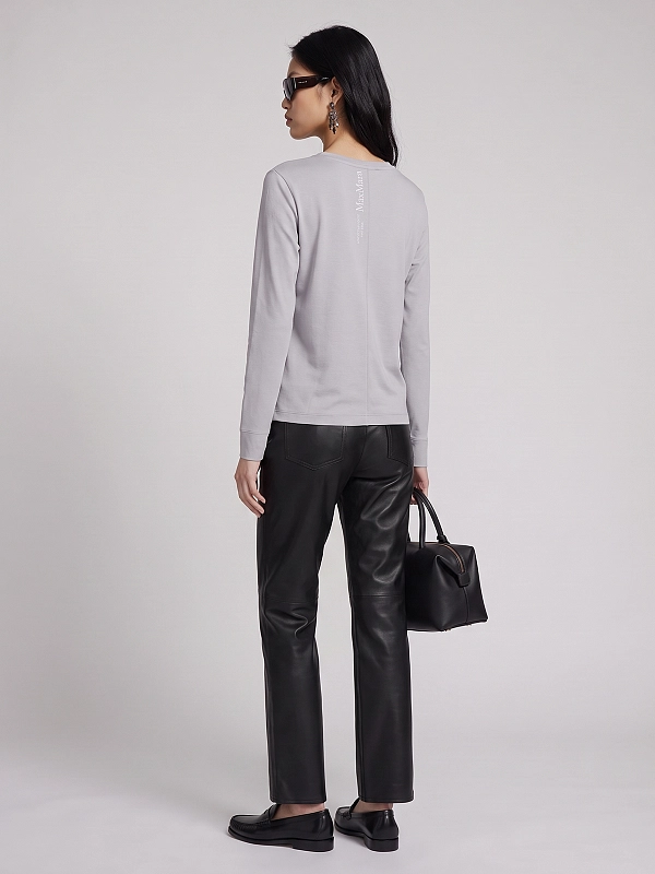 лонгслив Max Mara SMMFUMETTO цвет светло-серый