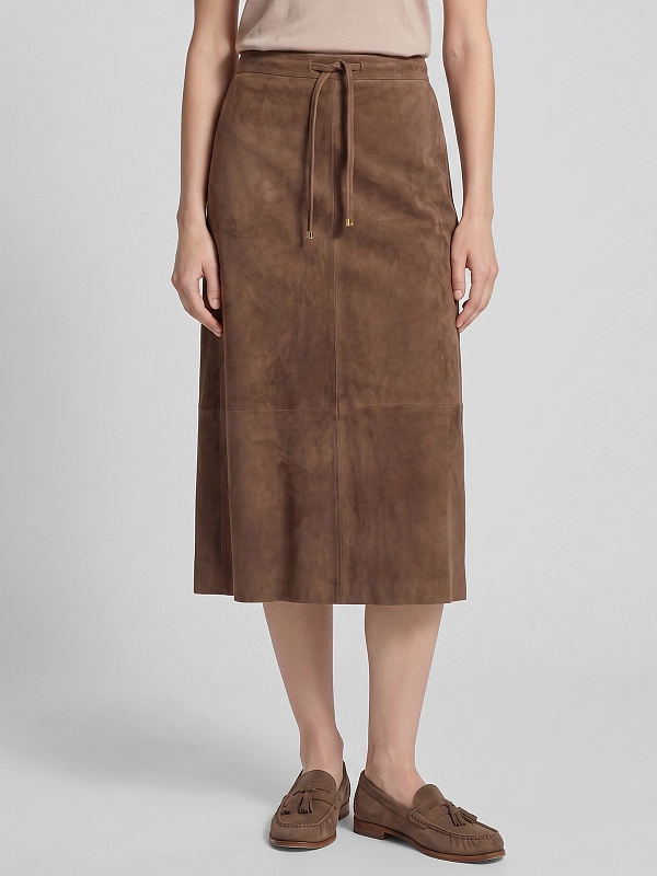 юбка замшевая Max Mara SMMGAZZA цвет коричневый