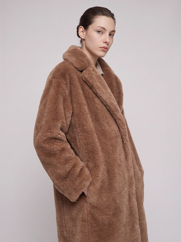 шуба эко Max Mara SMMMISS цвет бежевый