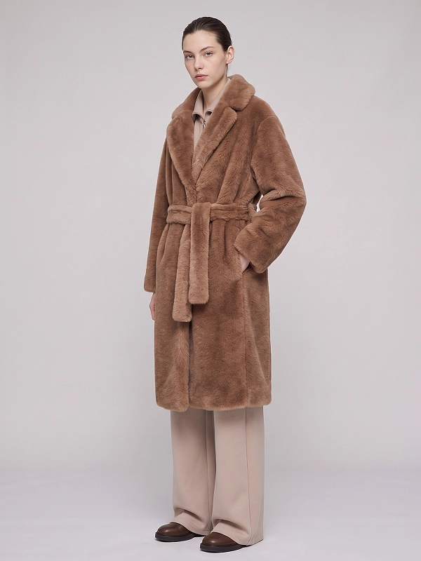 шуба эко Max Mara SMMMISS цвет бежевый