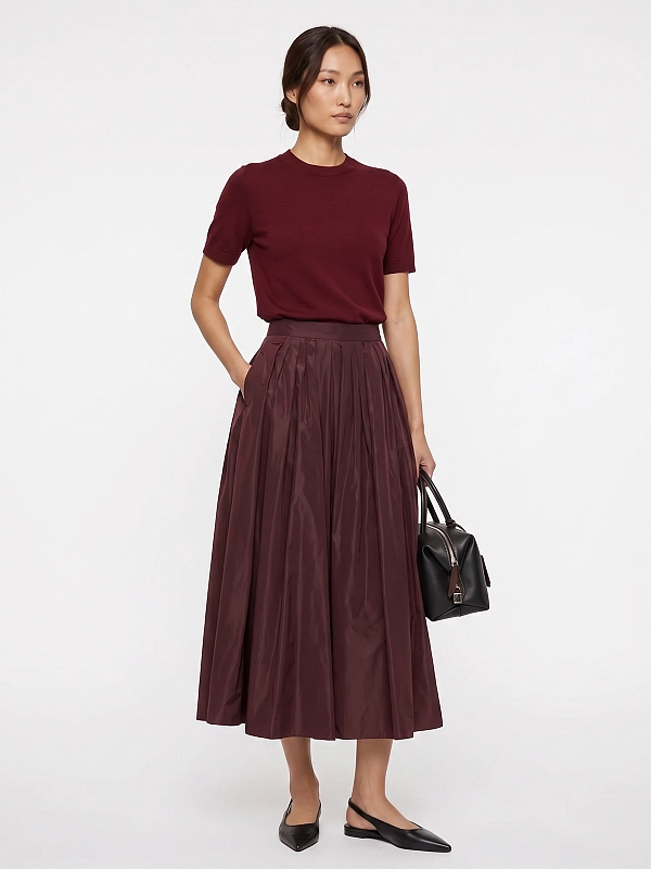 юбка Max Mara SMMROMINA цвет бордовый