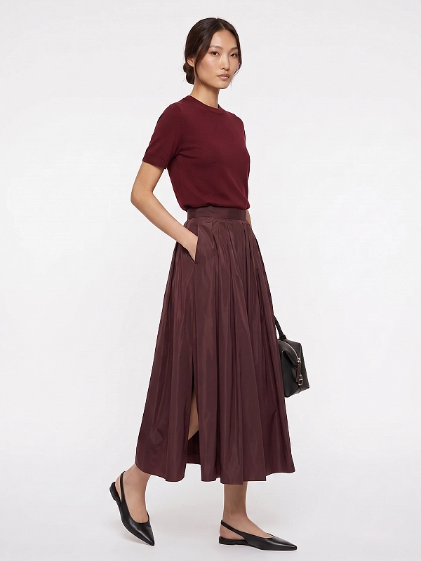 юбка Max Mara SMMROMINA цвет бордовый