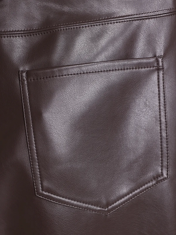 брюки эко Max Mara SMMSOSPIRO цвет коричневый
