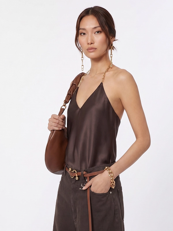 топ Max Mara SPXPIOMBO цвет коричневый