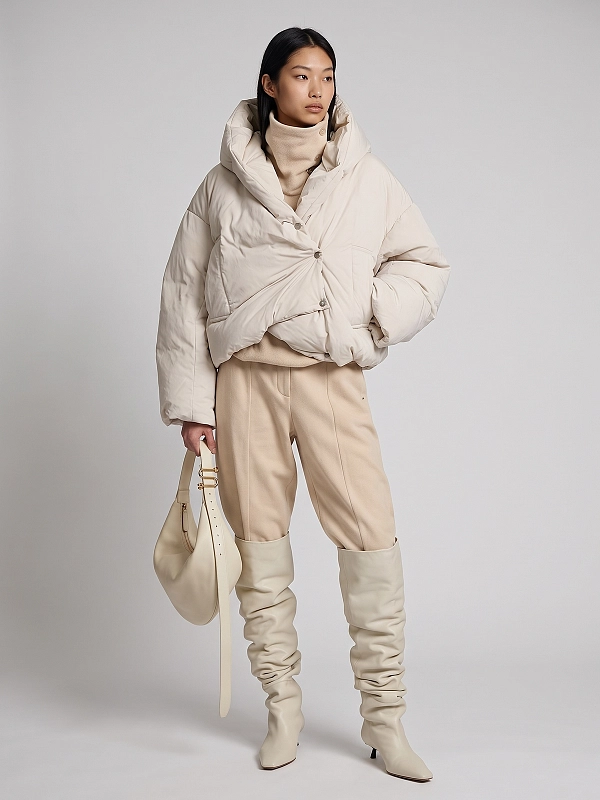 пуховик Max Mara SPXVODKA цвет молочный