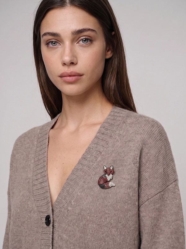 брошь Max Mara Weekend WKAPERLE цвет коричневый