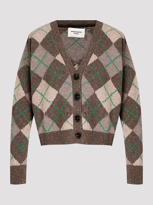 кардиган Max Mara Weekend WKDABILE цвет коричнево-зеленый