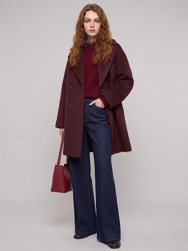 пальто Max Mara Weekend WKDACCENTO цвет бордовый