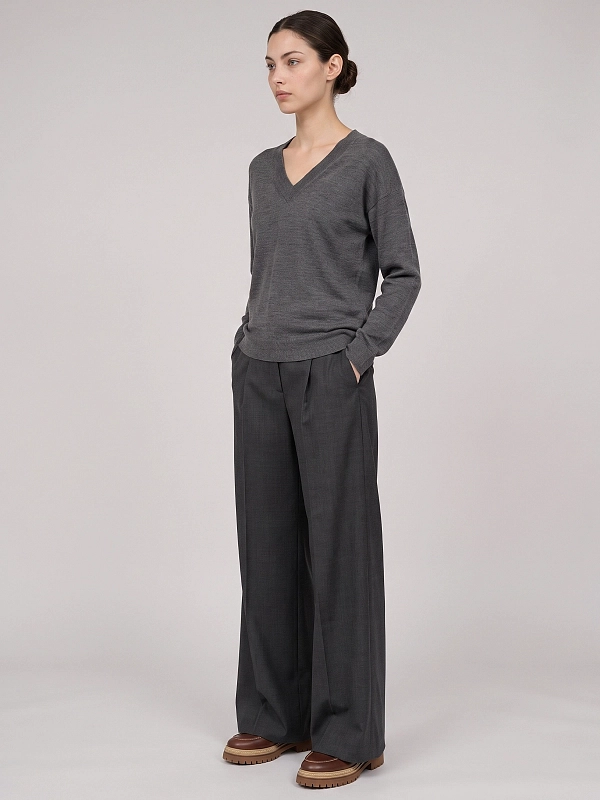 брюки Max Mara Weekend WKDADELFI цвет темно-серый