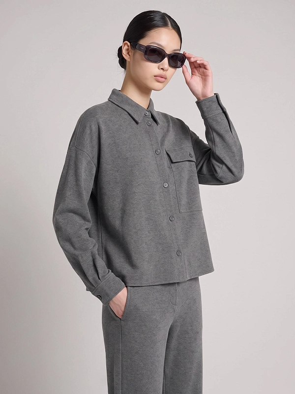 рубашка трикотажная Max Mara Weekend WKDAGIATE цвет серый