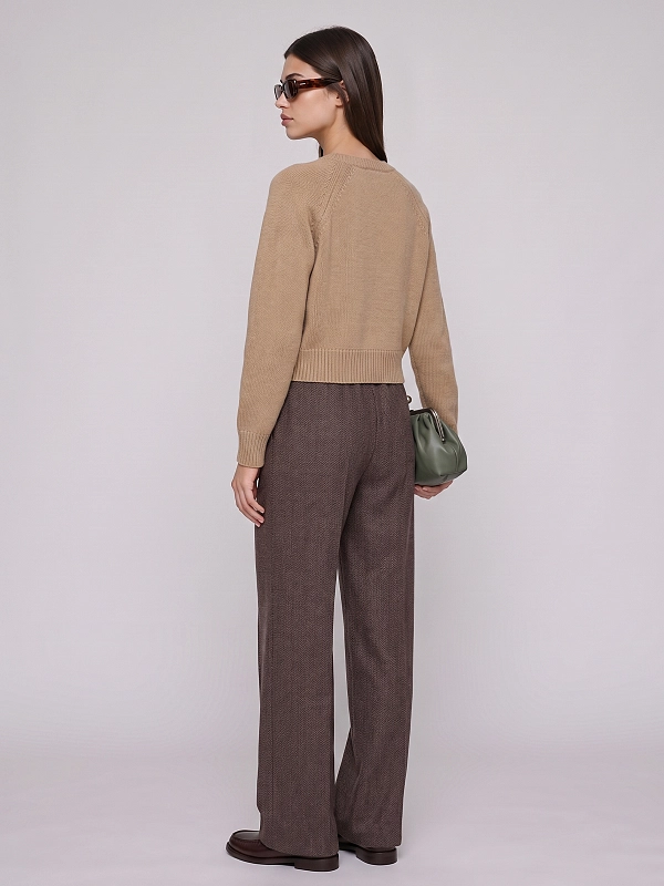 брюки трикотажные Max Mara Weekend WKDEDITTA цвет коричневый