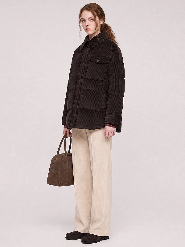 пуховик вельветовый Max Mara Weekend WKDGIORNO