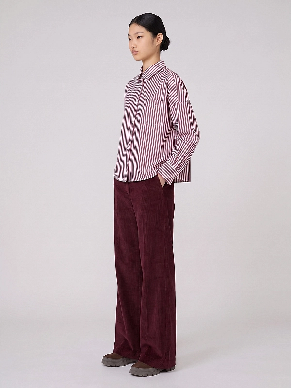 рубашка Max Mara Weekend WKDOVATTA цвет белый, бордовый полоска