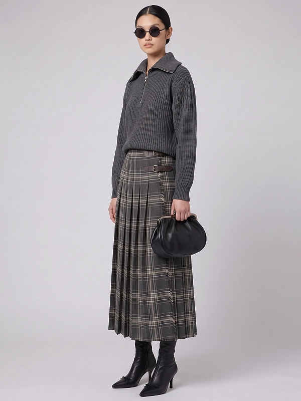юбка Max Mara Weekend WKDPRISMA цвет серая клетка