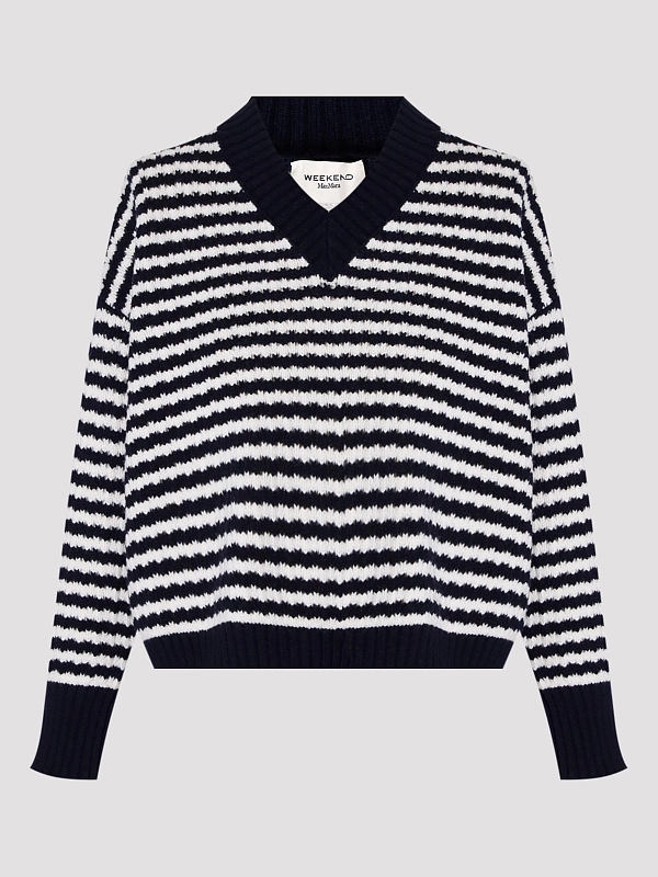 пуловер Max Mara Weekend WKDSPIGA цвет сине-белый