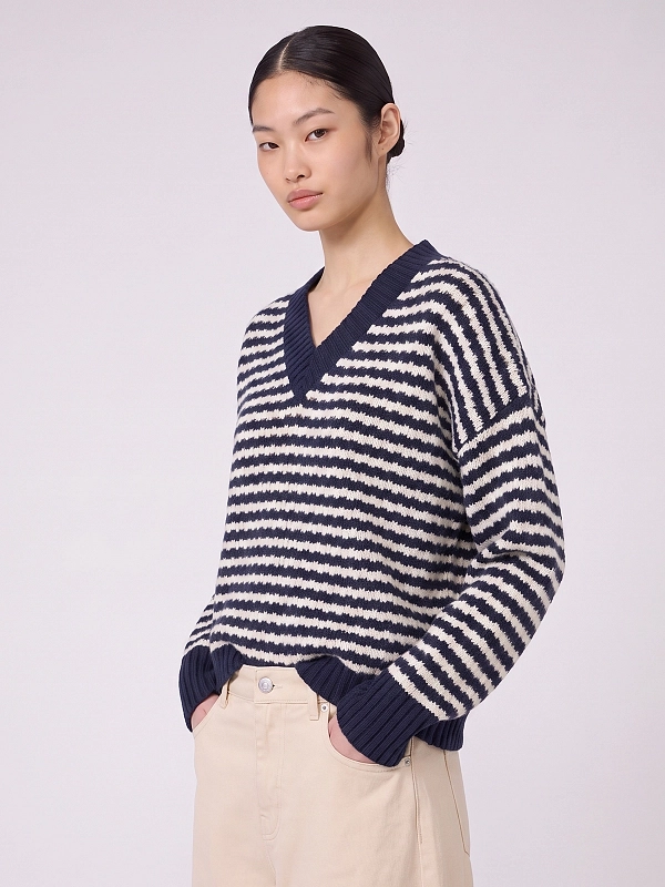 пуловер Max Mara Weekend WKDSPIGA цвет сине-белый