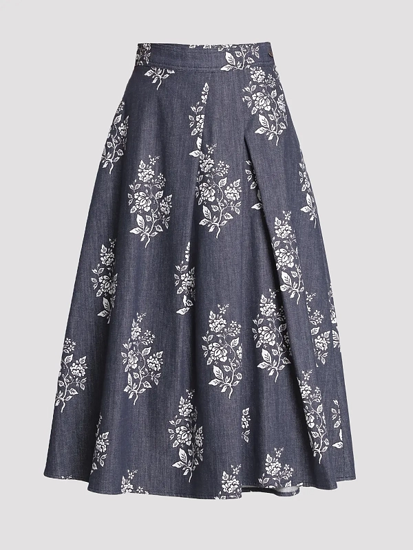 юбка Max Mara Weekend WKDSTRUZZO цвет темно-синий рисунок