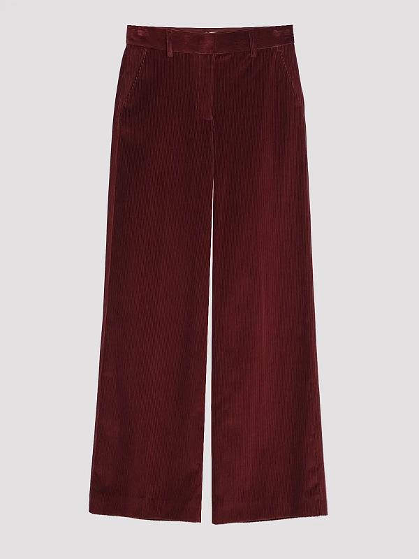 брюки вельветовые Max Mara Weekend WKDTANIA цвет бордовый