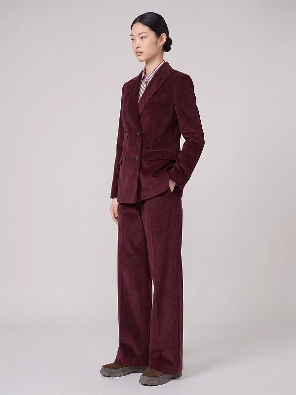 брюки вельветовые Max Mara Weekend WKDTANIA цвет бордовый