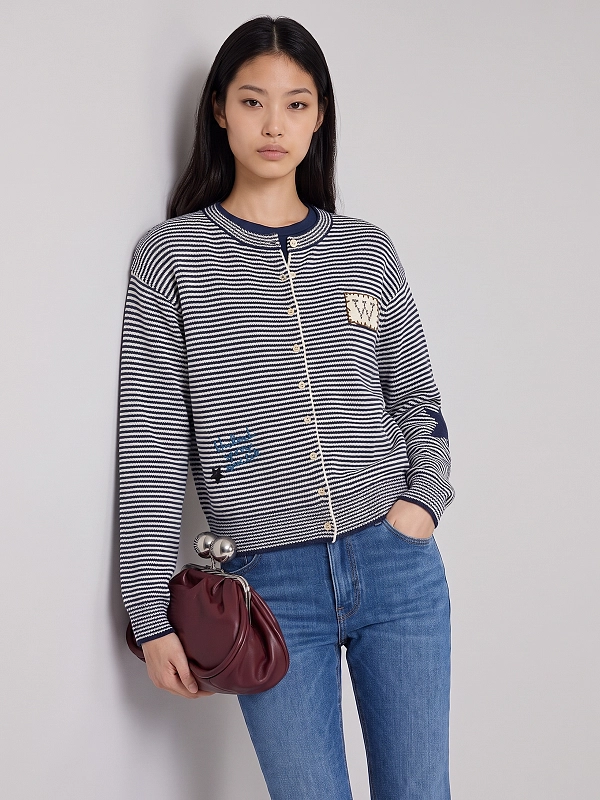 кардиган Max Mara Weekend WKDTEIERA цвет молочный полоска