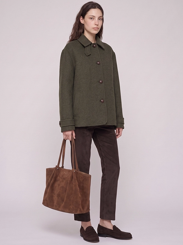 пальто короткое Max Mara Weekend WKSDIORAMA цвет темно-зеленый