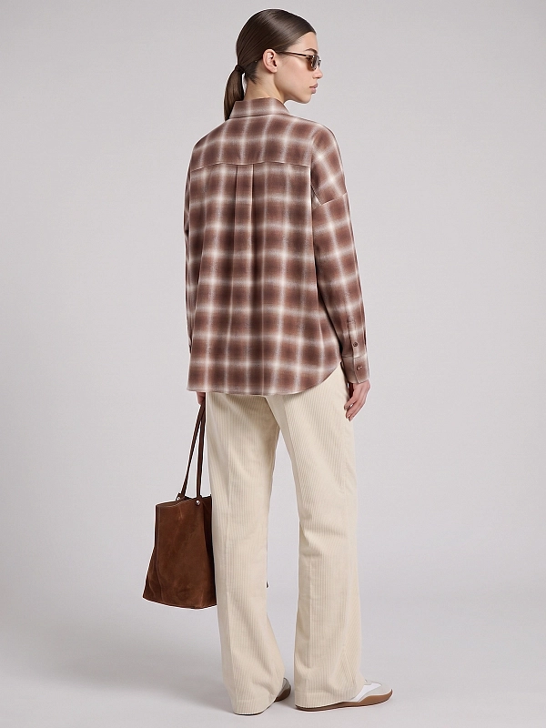 рубашка Max Mara Weekend WKSFIORITO цвет коричневый клетка