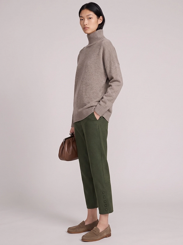 брюки Max Mara Weekend WKSPIEGA цвет темно-зеленый