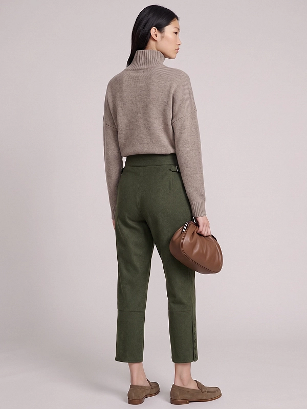 брюки Max Mara Weekend WKSPIEGA цвет темно-зеленый