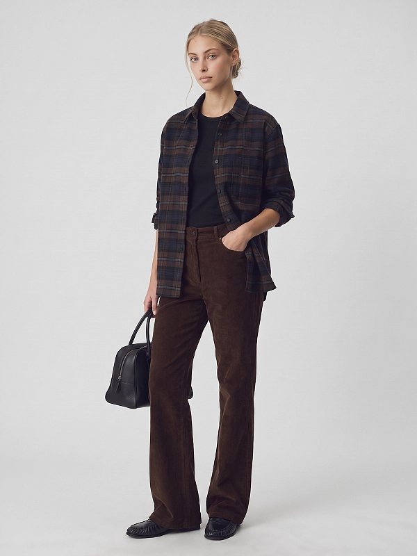 рубашка NOTHING WRITTEN NW26PF-0045 цвет синий, коричневый